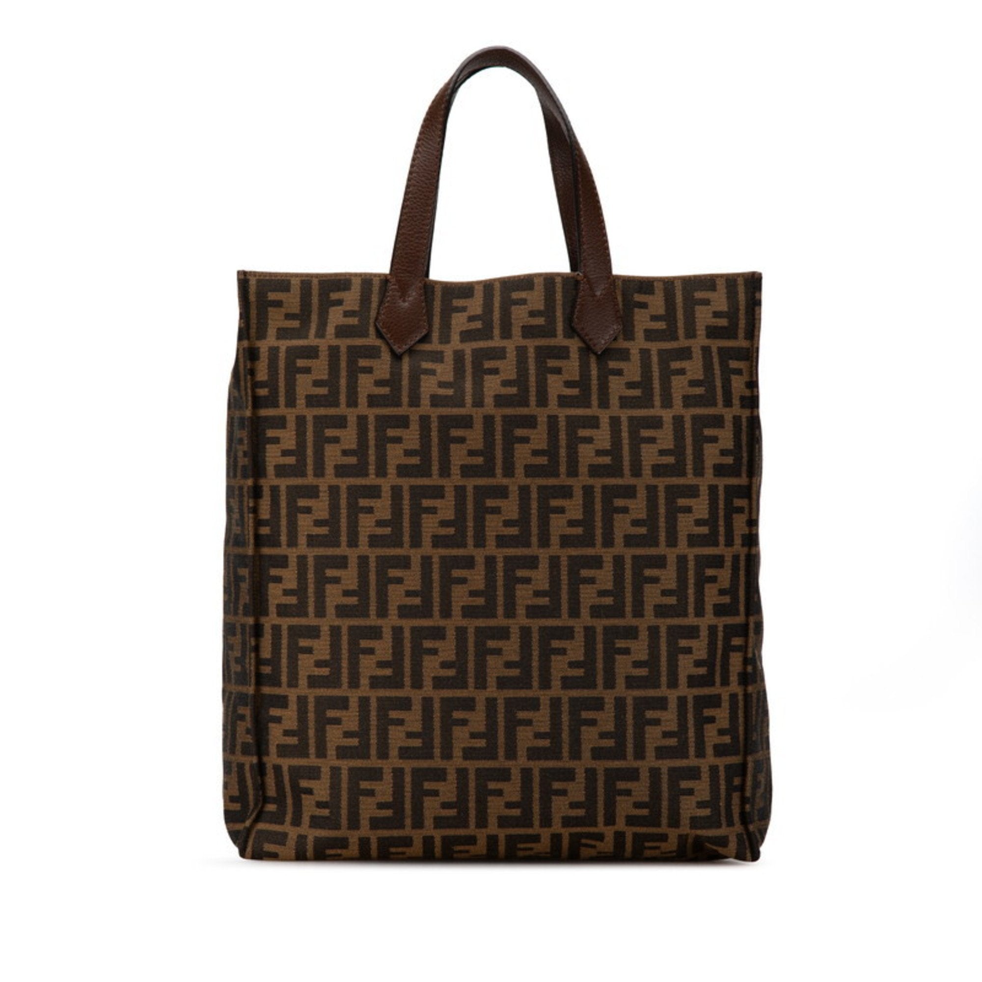 Fendi Zucca  Leather Canvas Handbag Tote Bag ()