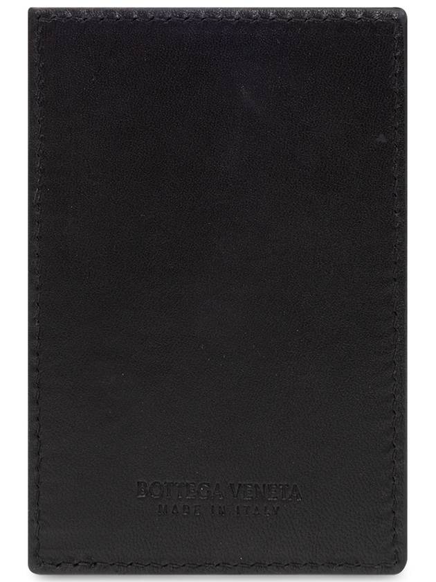 Bottega Veneta Intrecciato Magnet Leather Card Wallet Black