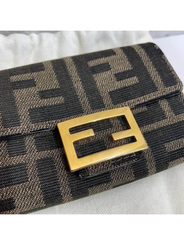 Fendi 8M0416 FF logo fabric baguette card holder wallet