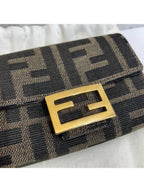 Fendi 8M0416 FF logo fabric baguette card holder wallet