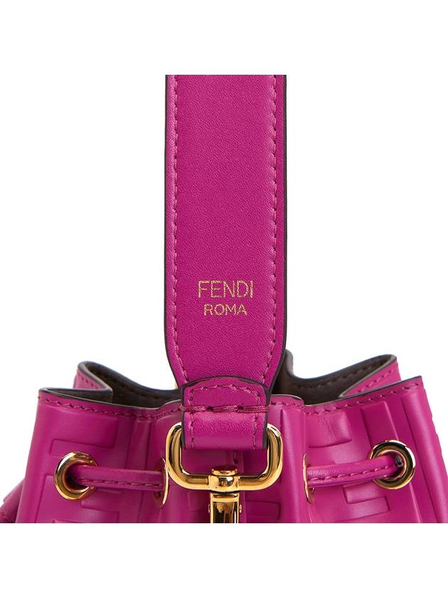 Fendi Mon Tresor Small Leather Bucket Bag Pink
