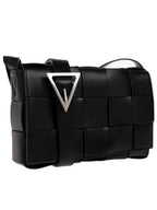 Bottega Veneta Urban Leather Crossbody Cassette Black Silver
