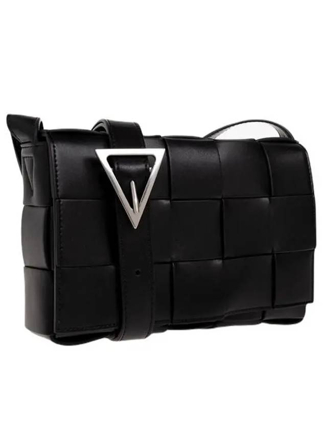 Bottega Veneta Urban Leather Crossbody Cassette Black Silver
