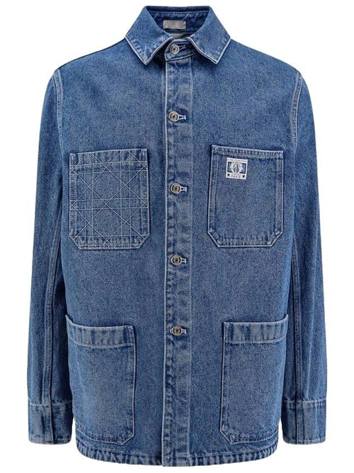 Charm Overshirt Cotton Twill Denim Jacket Blue Dior