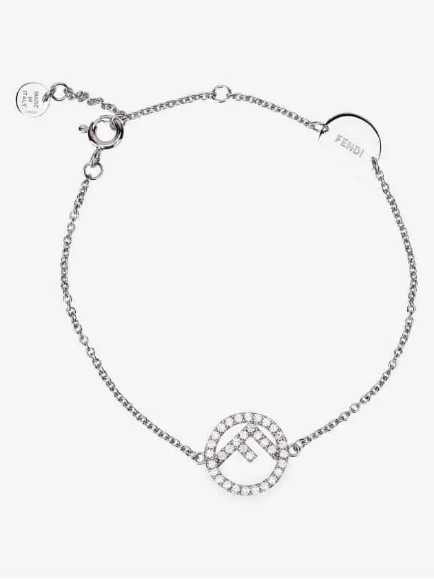 Fendi FF Logo Chain Bracelet Silver