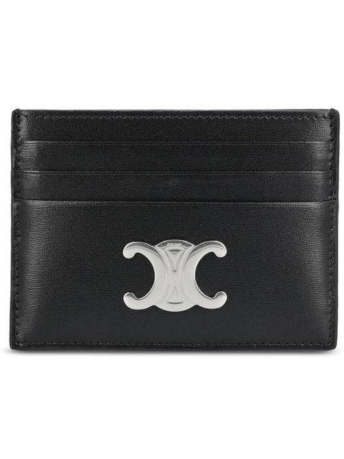 CELINE Triomphe Shiny Calfskin Card Wallet Black