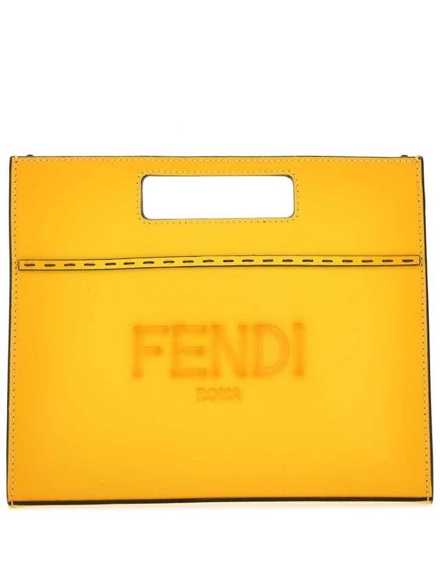 Fendi Roma logo mini shopper tote bag yellow