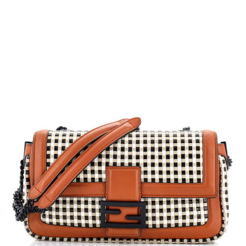 FENDI Baguette NM Bag Vichy Interlaced Leather Medium