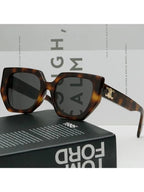 CELINE Eyewear Triomphe Square Acetate Sunglasses Havana
