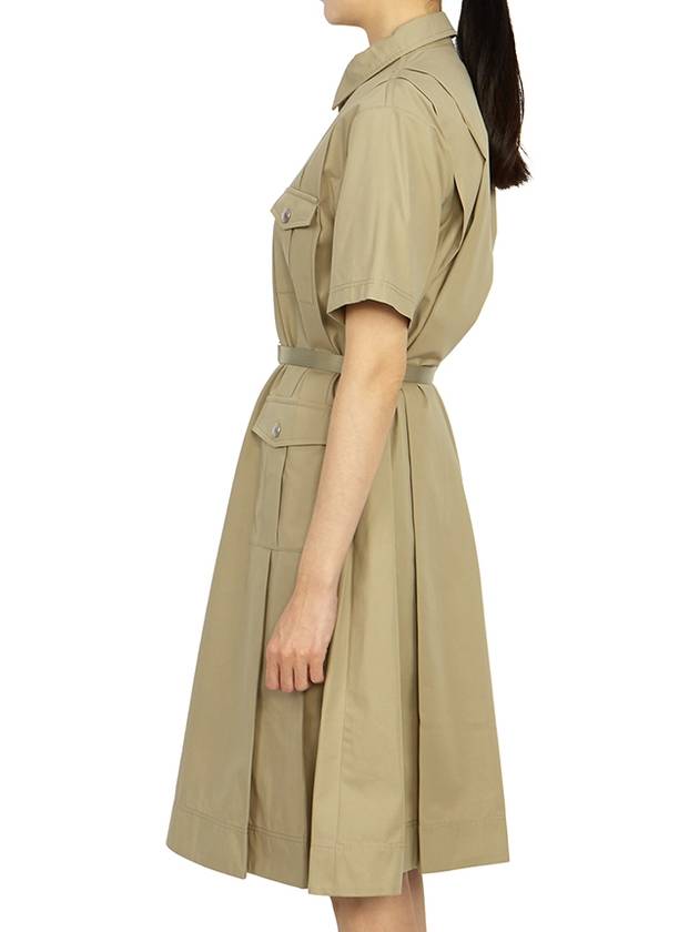Belt Cotton Gabardine Midi Dress Beige Dior