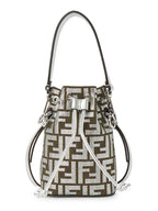 Fendi FF Jacquard  Bucket Bag Black