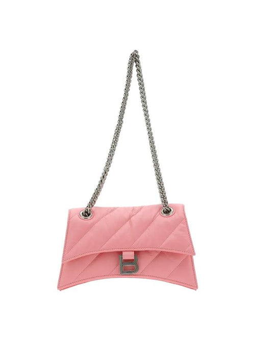 Balenciaga Crush Quilted Small Leather Cross Bag Pink