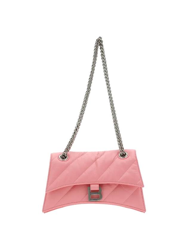 Balenciaga Crush Quilted Small Leather Cross Bag Pink