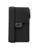 Fendi baguette phone holder cross bag black