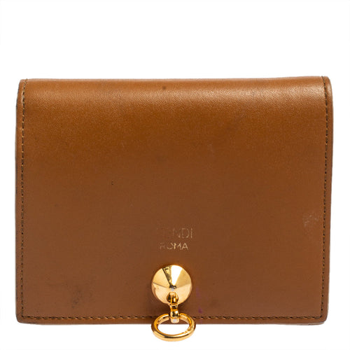 Fendi Brown Leather By The Way Bifold Wallet..