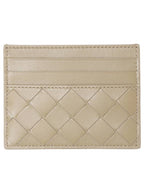 Bottega Veneta Intrecciato Leather Card Wallet Taupe