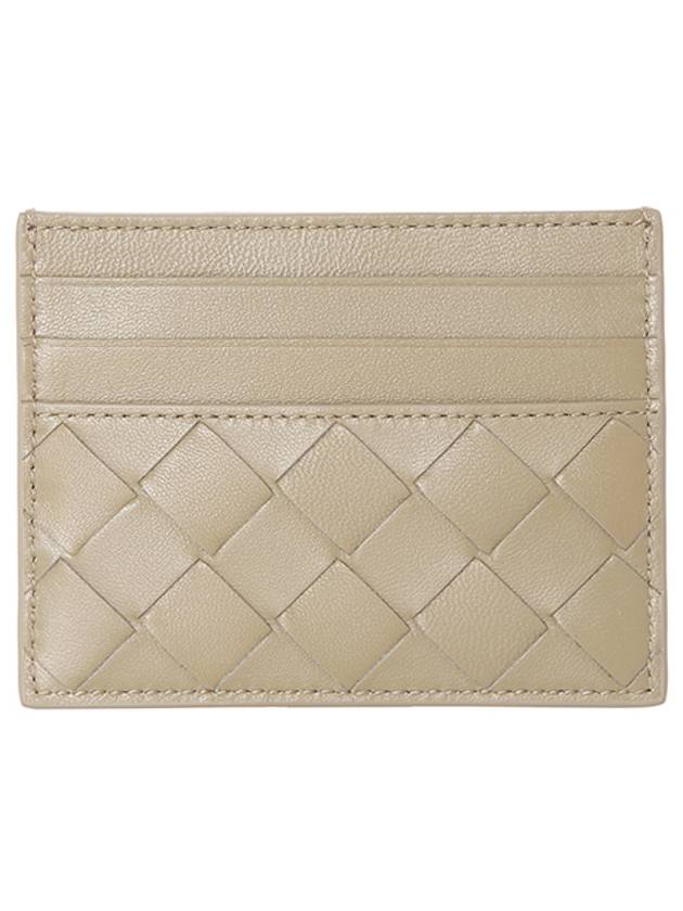 Bottega Veneta Intrecciato Leather Card Wallet Taupe