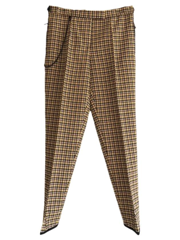 Bottega Veneta Graphic Pixel Check Straight Pants Beige