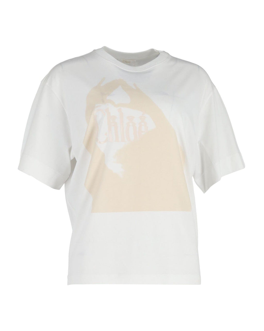 Chloe Logo T-Shirt in White Cotton