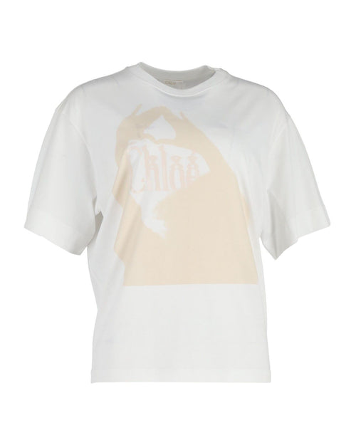 Chloe Logo T-Shirt in White Cotton