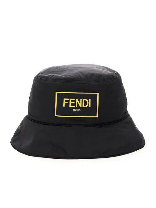 Fendi Roma Nylon Bucket Hat Black