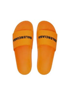 Balenciaga logo slippers orange
