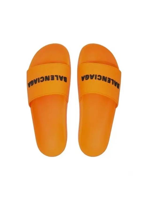 Balenciaga logo slippers orange