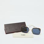 Fendi Gold Tone/blue Ff 0294/s F Is Fendi Ff Cat Eye Sunglasses