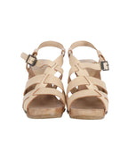Chloe Strappy Sandals in Beige Leather