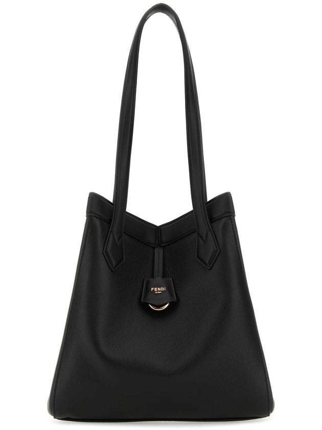 Fendi Origami Medium Leather Tote Bag Black
