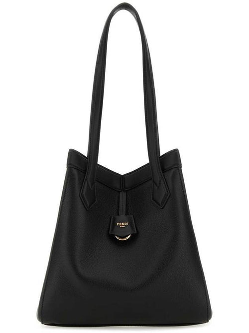 Fendi Origami Medium Leather Tote Bag Black