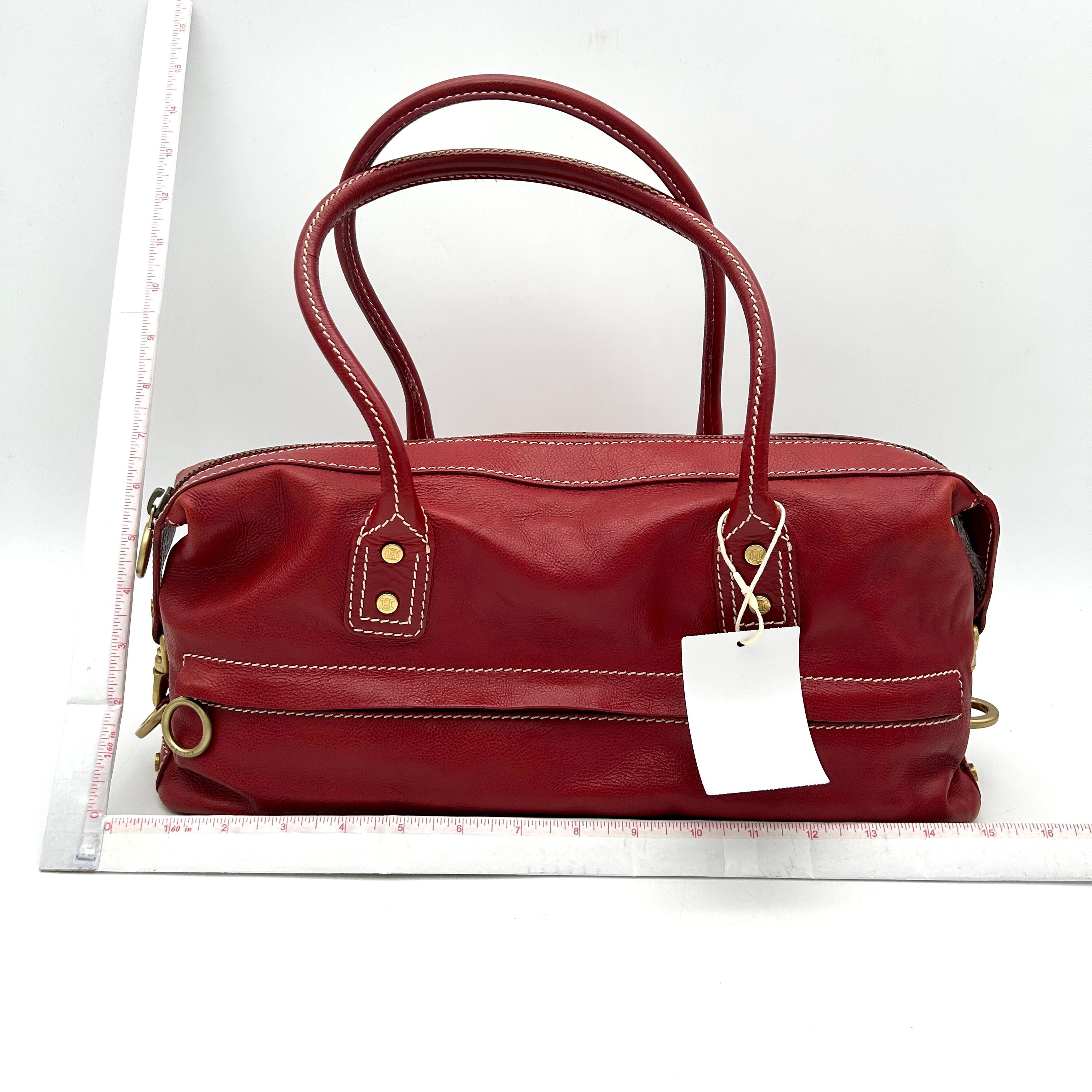 Celine | Bags | Celine Red Shoulder Bag In Red Contrast Stitching ITR2HEMBIZFS