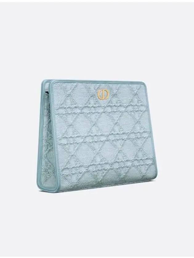 30 Montaigne Dea Raffia Pouch Blue Dior