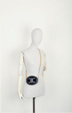 CELINE Triomphe Oval Crossbody Bag Black