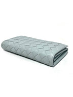 Bottega Veneta Intrecciato Large Flap Long Wallet Sky Blue