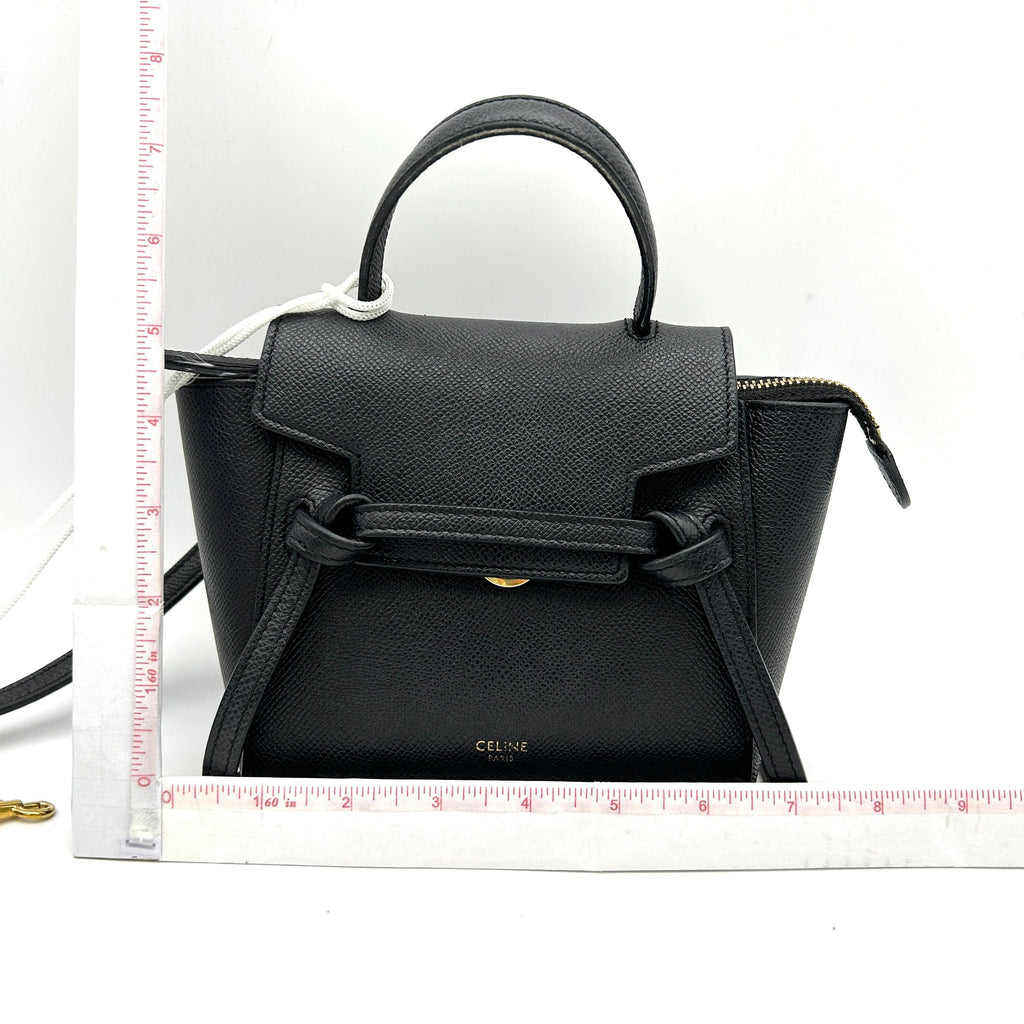 CELINE Mini Grained Calfskin Pico Belt Bag Grey LA32963