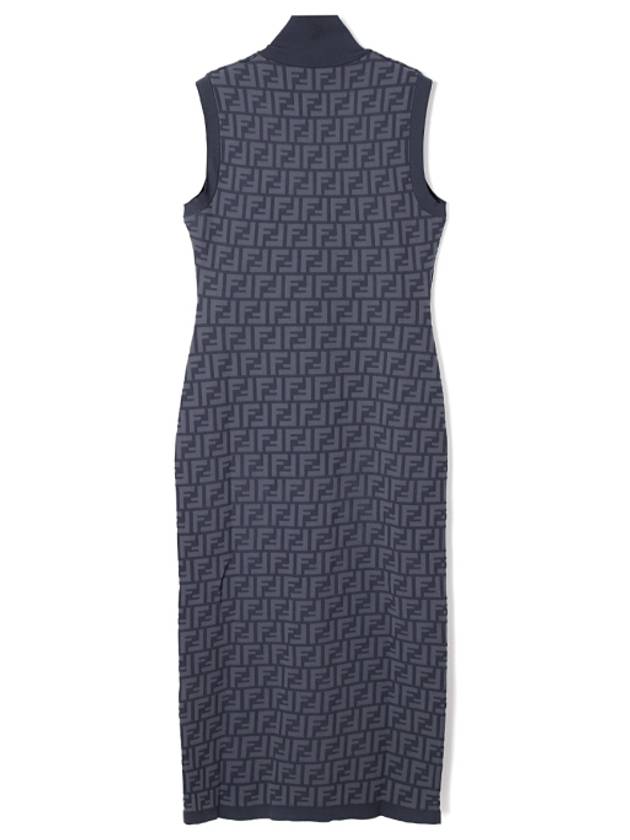 Fendi FF motif sleeveless midi dress blue