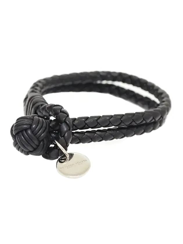 Bottega Veneta Intrecciato Double Weaving Bracelet Black
