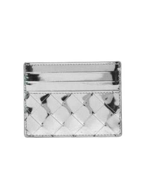 Bottega Veneta Intrecciato Card Wallet Silver