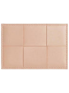 Bottega Veneta Intrecciato Lambskin Calfskin Card Wallet Pink