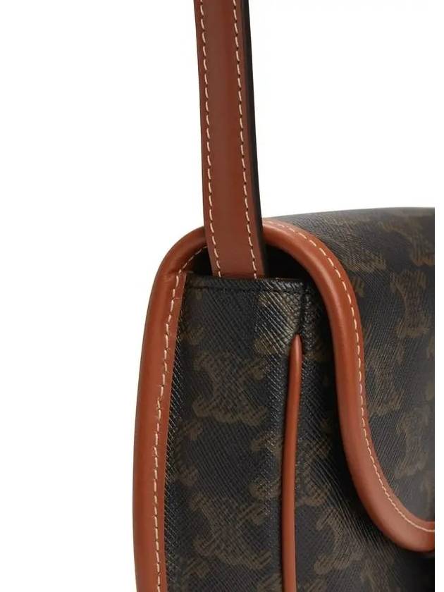 CELINE Besace Triomphe Canvas Cross Bag Tan