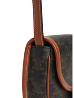CELINE Besace Triomphe Canvas Cross Bag Tan