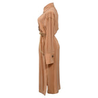 Fendi Crêpe De Chine Shirt Dress In Nude Silk