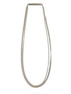 Bottega Veneta Double Curb Chain Logo Necklace Silver