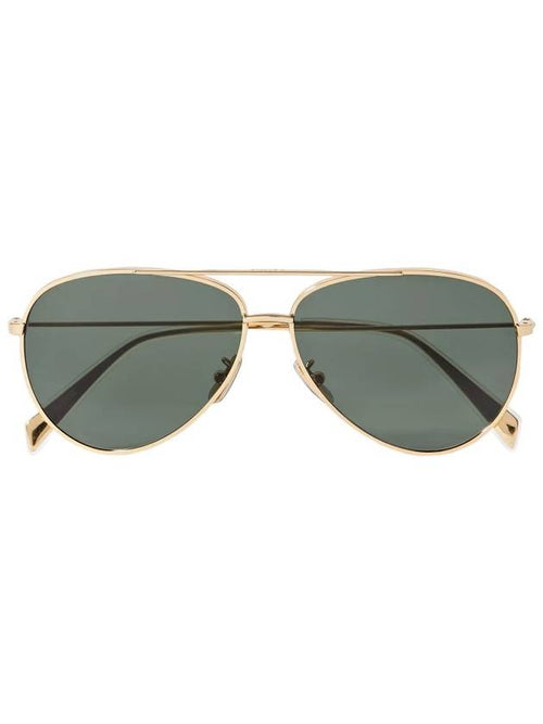CELINE Mineral Glass Lens Metal Frame Sunglasses Green