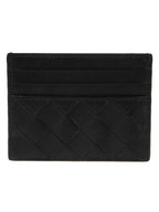 Bottega Veneta Intrecciato Leather Card Wallet Black