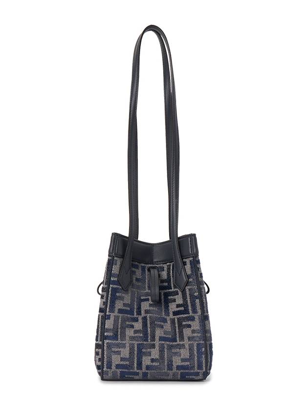 Fendi Origami Small FF Chenille Bucket Bag Dark Blue