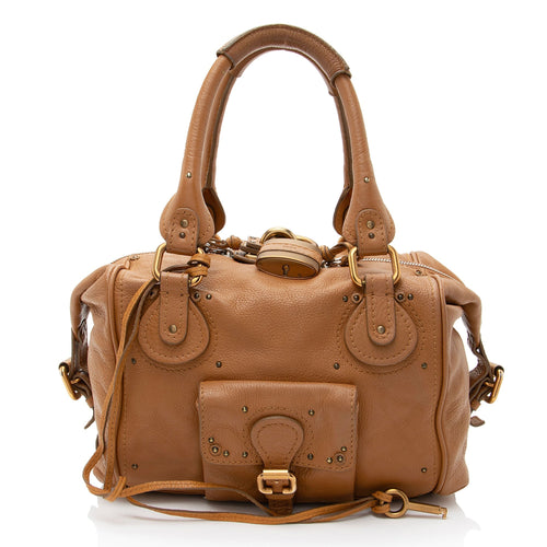 Chloe Leather Paddington Front Pocket Satchel