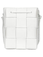 Bottega Veneta Intrecciato Cassette Small Bucket Bag White