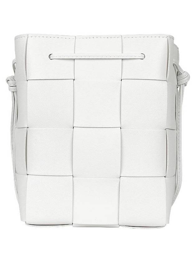 Bottega Veneta Intrecciato Cassette Small Bucket Bag White